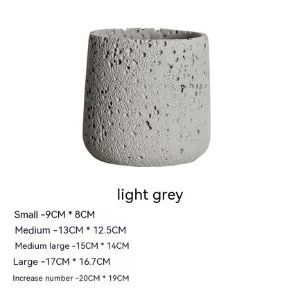 Nordic Cement Flowerpot Creative Volcanic Rock Breathable Greenery Potted Pot