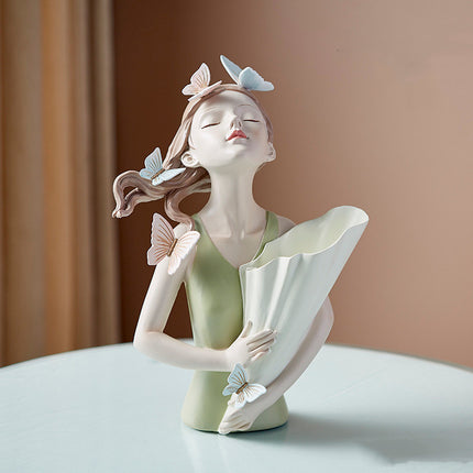 Abstract Girl Resin Sculpture