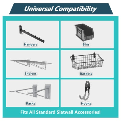 Paneles de pared de listones de PVC, sistema de almacenamiento para garaje y hogar de 1,2 m x 0,6 m