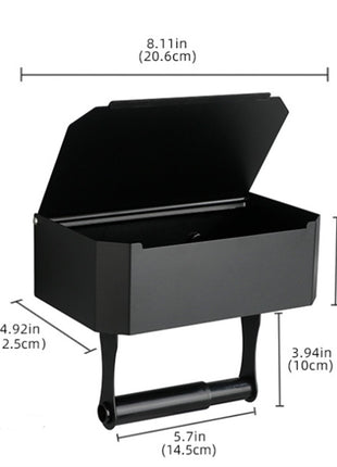 Caja de pañuelos de acero inoxidable para baño sin perforaciones