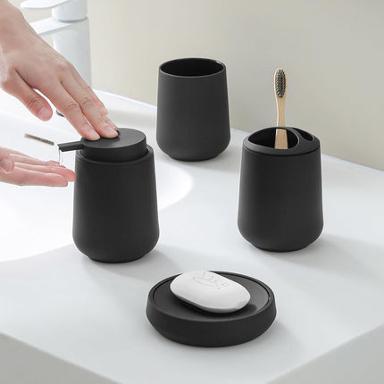 Matte Black Bathroom Accessory Set