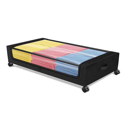 Caja de almacenamiento con estante inferior para cama cuadrada