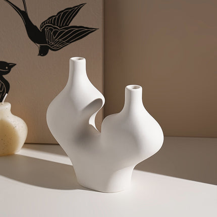 Ceramic Shuangfeng Vase Home Hallway Desktop Decoration Ornaments