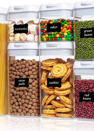 Latas de plástico selladas transparentes para cereales de cocina