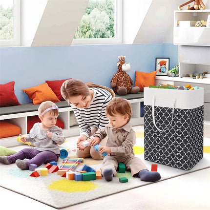 Large Laundry Basket Striped Foldable Storage