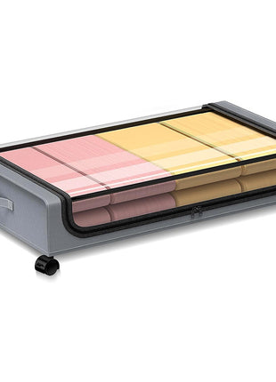 Caja de almacenamiento con estante inferior para cama cuadrada