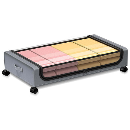 Caja de almacenamiento con estante inferior para cama cuadrada