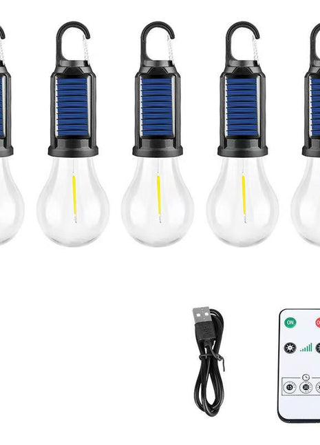 Iluminación solar con bombillas cálidas para exteriores