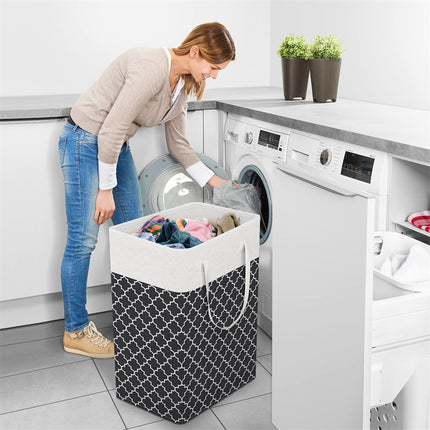 Large Laundry Basket Striped Foldable Storage