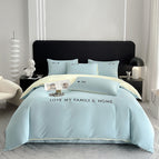 Sky Blue Milkshake White / 1.2m Flat sheet 3pcs