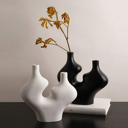 Ceramic Shuangfeng Vase Home Hallway Desktop Decoration Ornaments