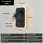 3W Warm Light / 3131 Dual USB Black