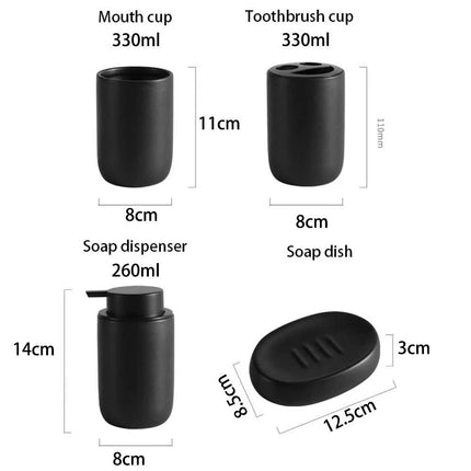 Matte Black Bathroom Accessory Set