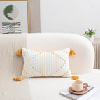 Yellow flower cut waist pillow / Pillow case