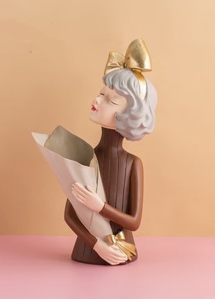 Abstract Girl Resin Sculpture