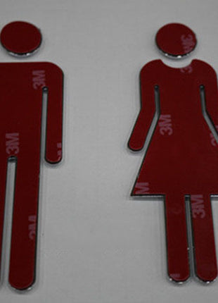 Letrero metálico para baño de hotel
