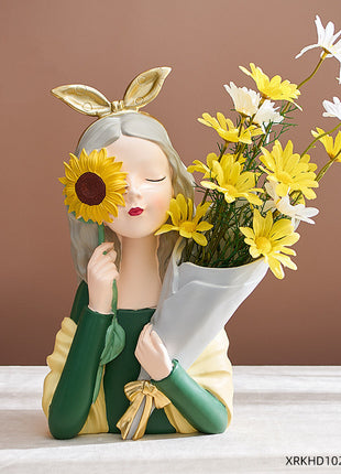 Abstract Girl Resin Sculpture