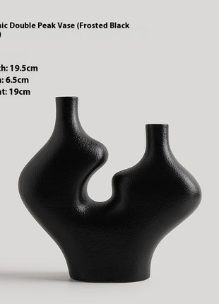 Ceramic Double-Peacock Vas