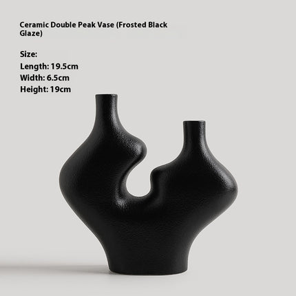 Ceramic Shuangfeng Vase Home Hallway Desktop Decoration Ornaments