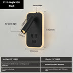 3W Warm Light / 3131 Single USB Black
