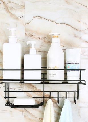 No-Drill Bathroom Storage Shelf
