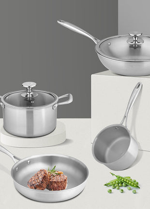 Juego de utensilios de cocina antiadherentes de fondo plano sin revestimiento Instale el juego completo