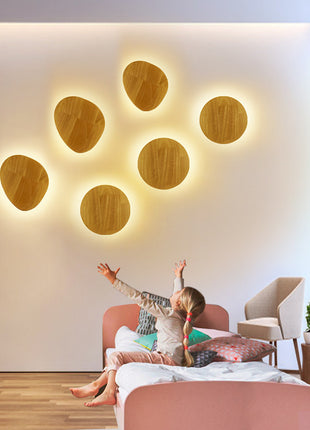 Round Wood Wall Sconce