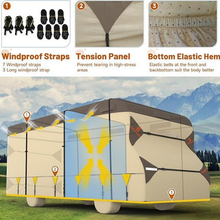 Class C RV Cover 2025 Upgraded Heavy Duty 7