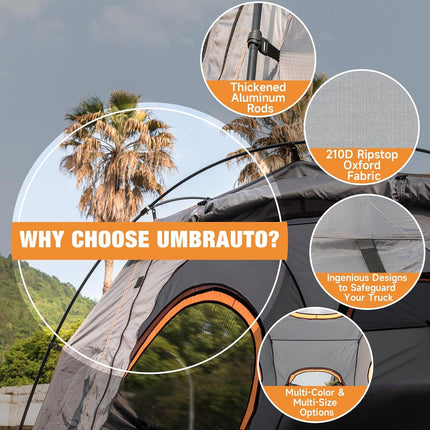 Truck Bed Tent Fit 5.5-5.8ft Truck Bed Easy Setup For Camping