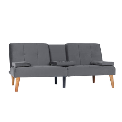 Modern Velvet Upholstered Futon Sofa Bed