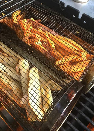 Rolling BBQ Grill Basket