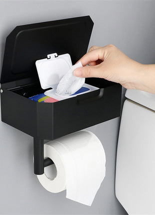 Caja de pañuelos de acero inoxidable para baño sin perforaciones