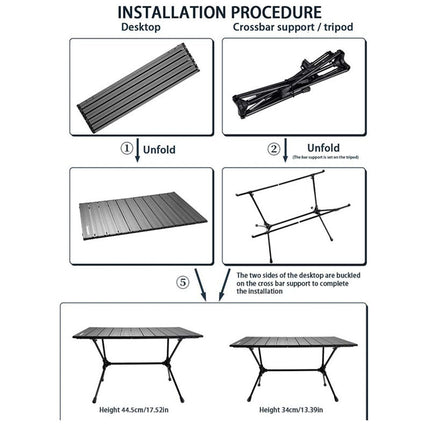 Aluminum Alloy Camping Folding Table Outdoor Lightweight Picnic BBQ