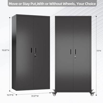 Garage Storage Cabinet With Optional Wheels