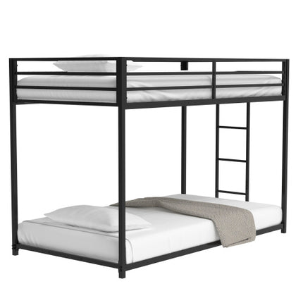Adam Sturdy Twin Over Twin Bunk Bed Metal Black