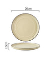 Beige / Plato poco profundo de 8 pulgadas