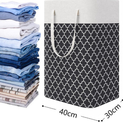 Large Laundry Basket Striped Foldable Storage