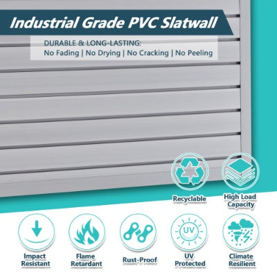 Paneles de pared de listones de PVC, sistema de almacenamiento para garaje y hogar de 1,2 m x 0,6 m