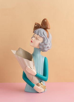 Abstract Girl Resin Sculpture