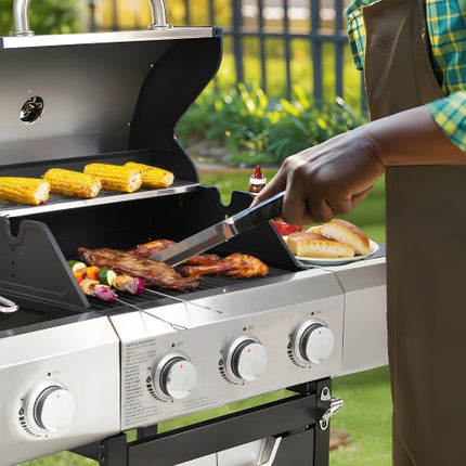 Propane Grill 3 Burner Barbecue Grill Stainless Steel Gas Grill