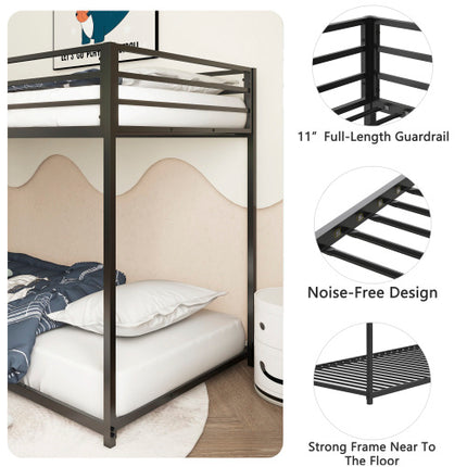 Adam Sturdy Twin Over Twin Bunk Bed Metal Black