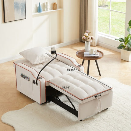 3-in-1 Sofa Bed, Convertible Sleeper Chair Sofa Bed Adjustable