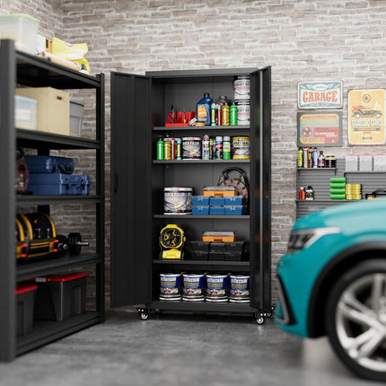 Garage Storage Cabinet With Optional Wheels