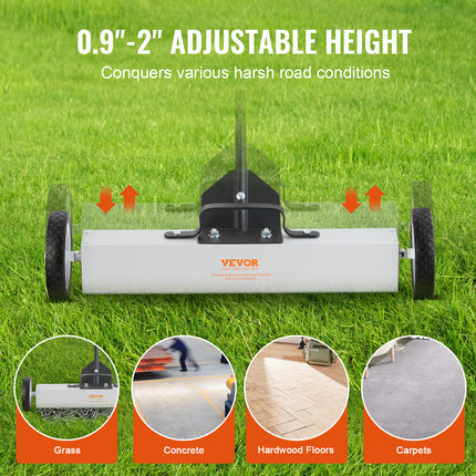 VEVOR 50Lbs Rolling Magnetic Sweeper