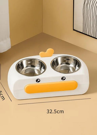 Duck-Shaped Double Pet Bowl