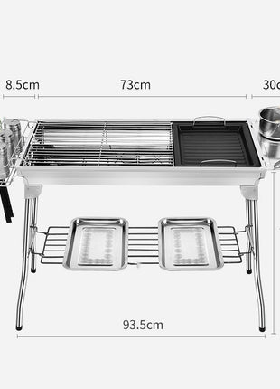 Portable Folding Stainless Steel BBQ Grill