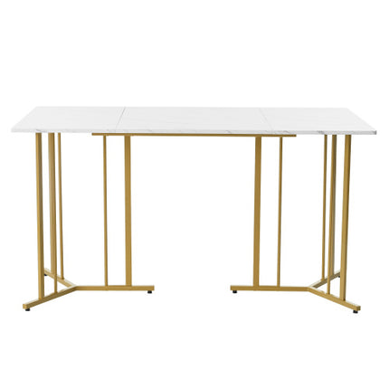 Metal Framed Rectangular Dining Table