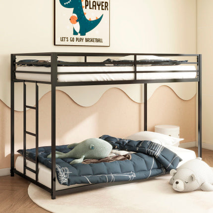 Adam Sturdy Twin Over Twin Bunk Bed Metal Black