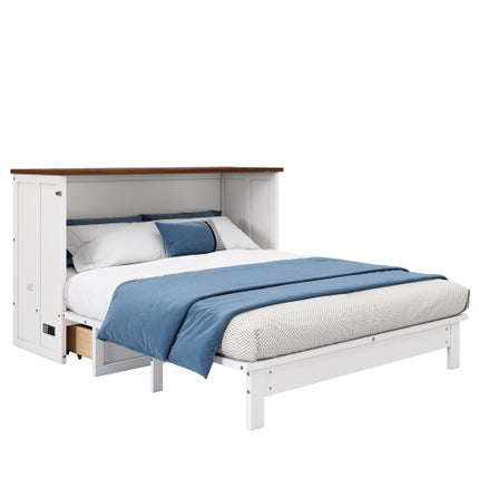Solid Pine Murphy Bed Chest With Charging Station