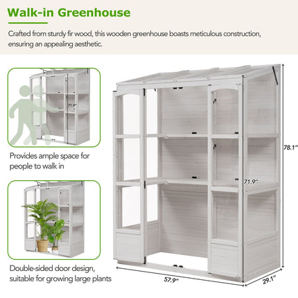 TOPMAX 78-inch Wooden Greenhouse Cold Frame